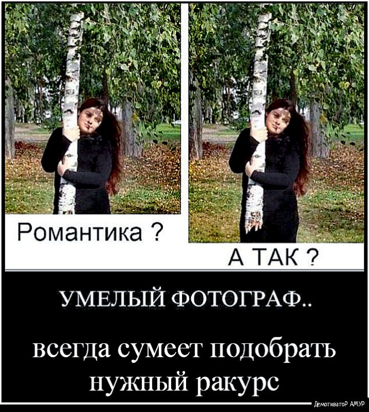 УМЕЛЫЙ ФОТОГРАФ всегда сумеет подобрать нужный ракурс