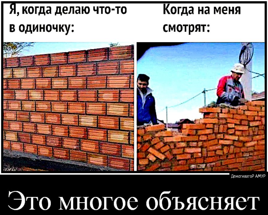 когда делаю что то Когда на меня в Одиночку смотрят Это многое объясняет