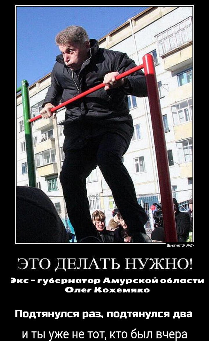 Это делать нужно! Экс  губернатор амурской области фолег кожемяко подтянулся раз, подтянулся два и ты уже не тот, кто был вчера