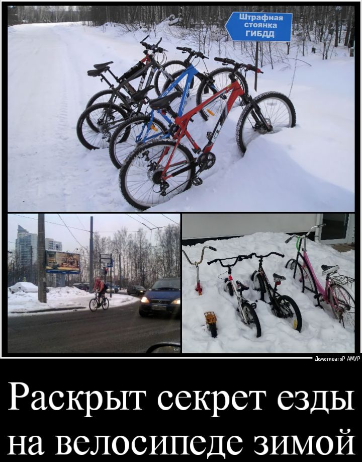 Раскрыт секрет езды на велосипеде зимой