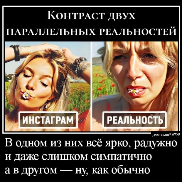 КОНТРАСТ ДВУХ ПАРАЛЛЕЛ ьн ых РЕАЛЬНОСТЕЙ В одном из них всё ярко радужно и даже слишком симпатично в другом ну как обычно
