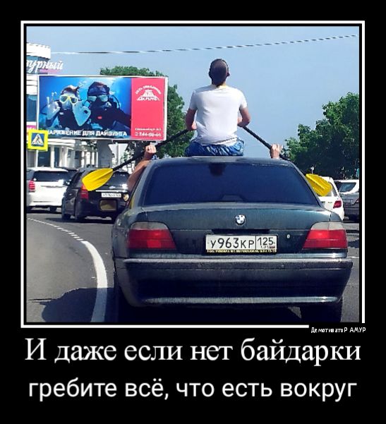 в И даже если нет байдарки гребите всё что есть вокруг