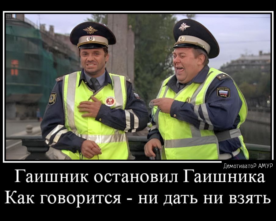 __ Гаишник остановил Гаишника Как говорится ни дать ни взять