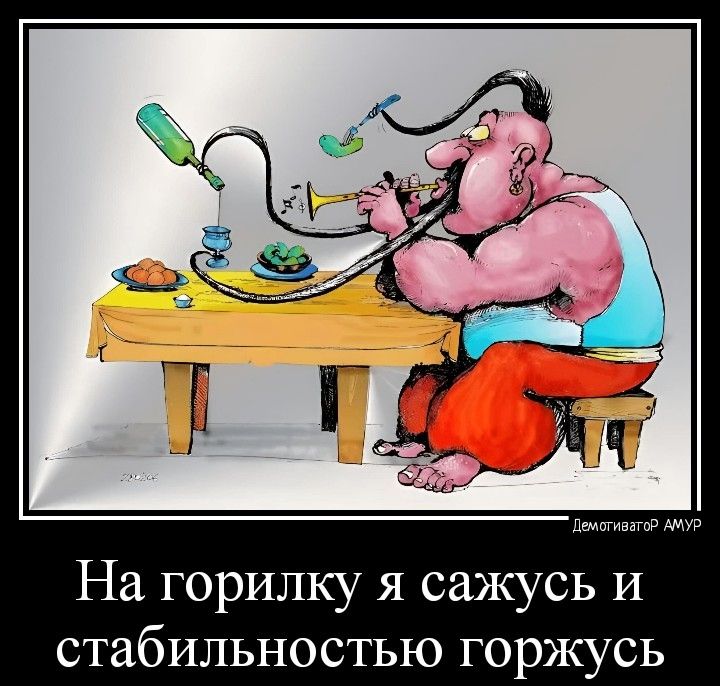 На горилку я сажусь и стабильностью горжусь