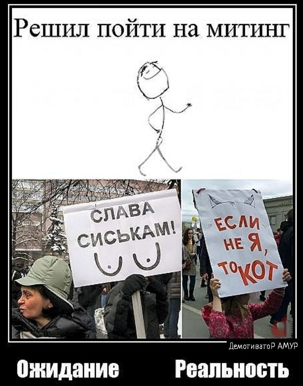 РСШИЛ ПОЙТИ на МИТИНГ 7 Ы А ожидание Реальность