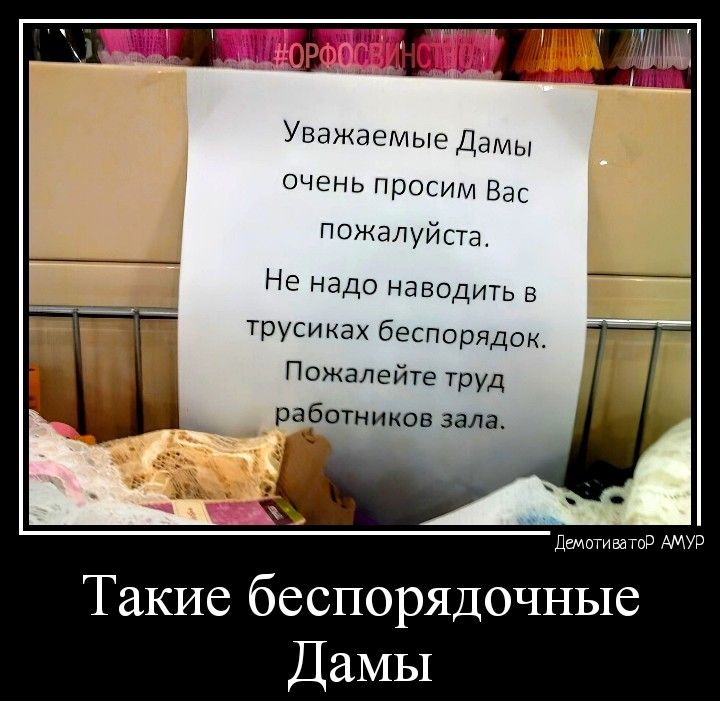 УпажаеМыеДдМЫ ще Росии вас пожалуйста Не Нада наводить В трусиках беспорядок ПОЖаЛейте труд работников зала ди ш а м Такие беспорядочные Дамы