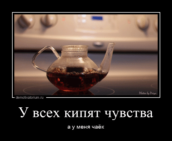 У всех кипят чувства в у меня чаёк