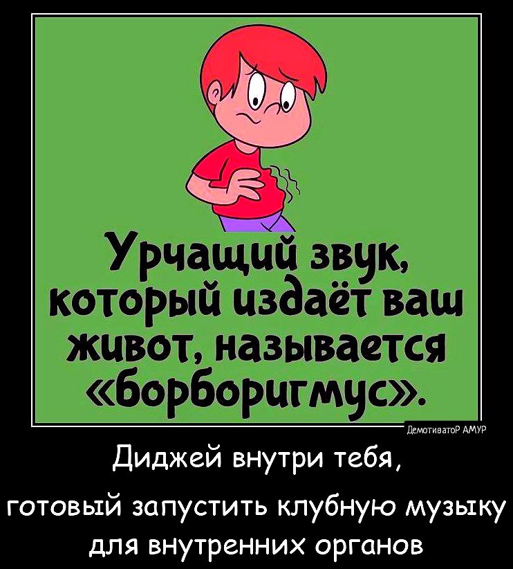 _ д у А Урчащпй зв9к который издаёт ваш живот называется борборцтмус ты им диджей внутри тебя 1 готовый запустить клубную музыку для внутренних органов