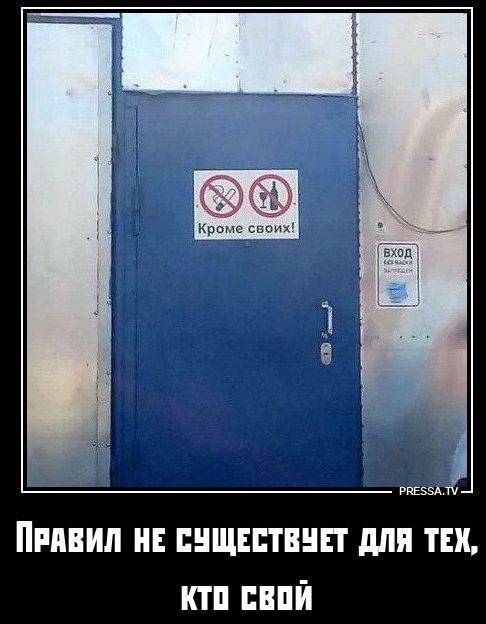 Правил не существует для тех, кто свой
Кроме своих!