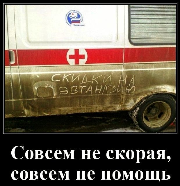 Совсем не скорая, совсем не помощь
Скидки на эвтаназию
