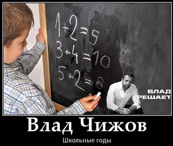 Влад Чижов
Школьные годы
1+2=5
3+4=10
5+2=8