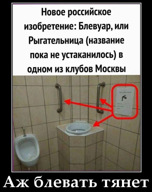 Новое российское изобретение: Блевуар, или Рыгательница (название пока не устаканилось) в одном из клубов Москвы. Аж блевать тянет.