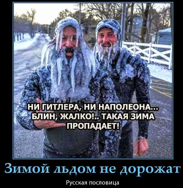 НИ ГИТЛЕРА, НИ НАПОЛЕОНА... БЛИН, ЖАЛКО!.. ТАКАЯ ЗИМА ПРОПАДАЕТ! Зимой льдом не дорожат