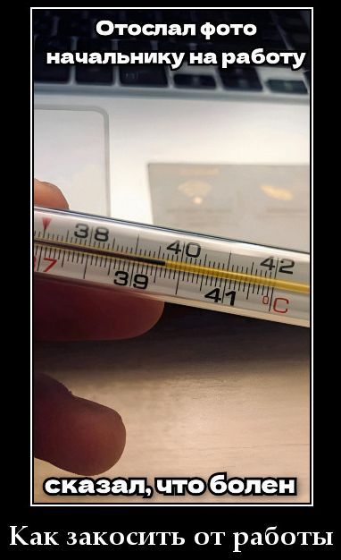 Отослал фото начальнику на работу сказал, что болен
Как закосить от работы