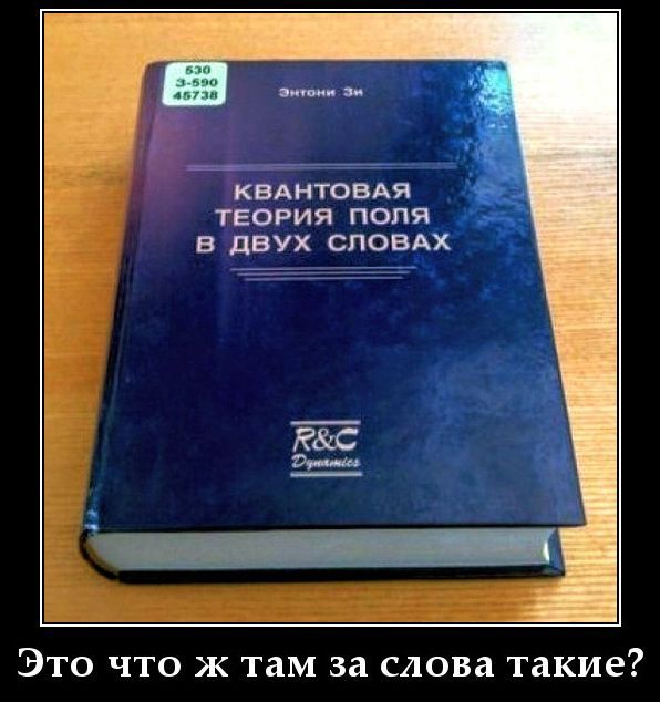 КВАНТОВАЯ ТЕОРИЯ ПОЛЯ В ДВУХ СЛОВАХ
Это что ж там за слова такие?