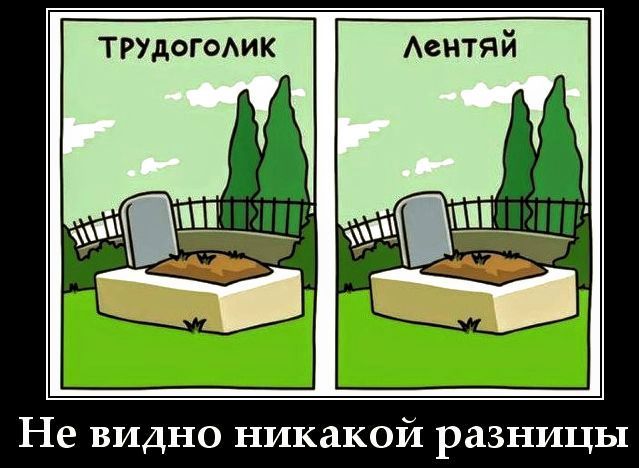 ТРУДОГОЛИК      ЛЕНТЯЙ       Не видно никакой разницы