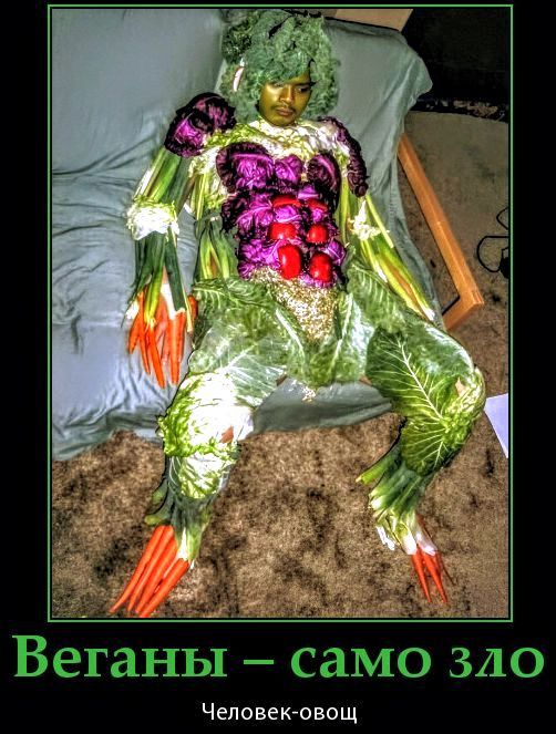 Веганы – само зло Человек-овощ