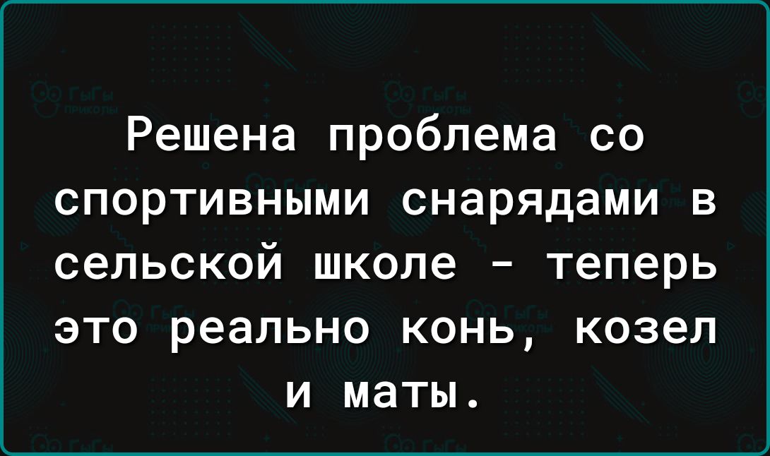 Решена проблема со спортивными снарядами в сельской школе теперь это реально конь козел и маты