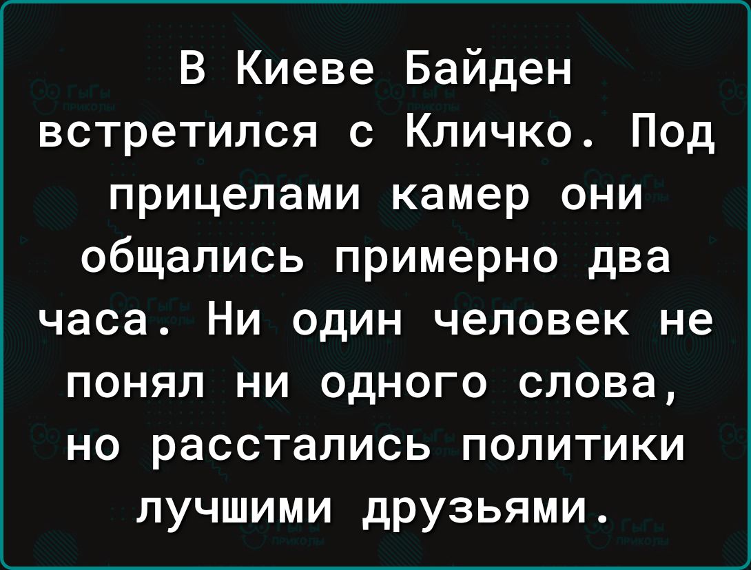 В Киеве Байден встретился с Кличко Под прицепами камер они общались примерно два часа Ни один человек не понял ни одного слова но расстались политики лучшими дРУзьями