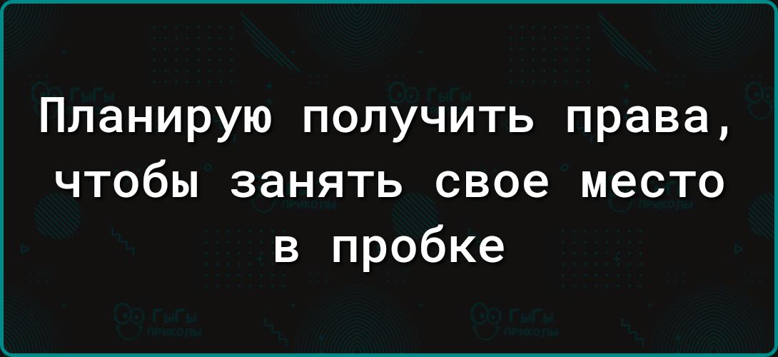 Планирую получить права чтобы занять свое место в пробке