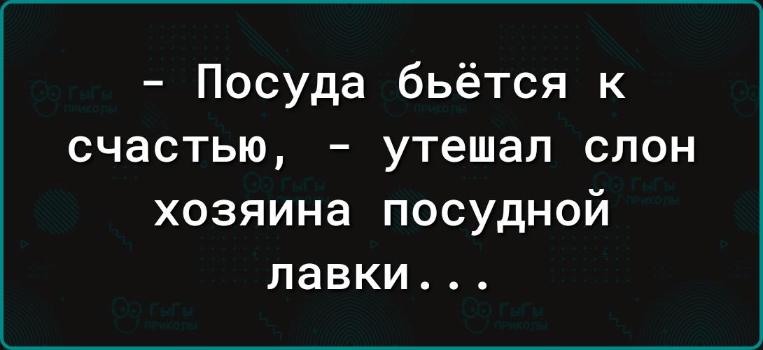 Посуда бьётся к счастью утешал слон хозяина посудной лавки