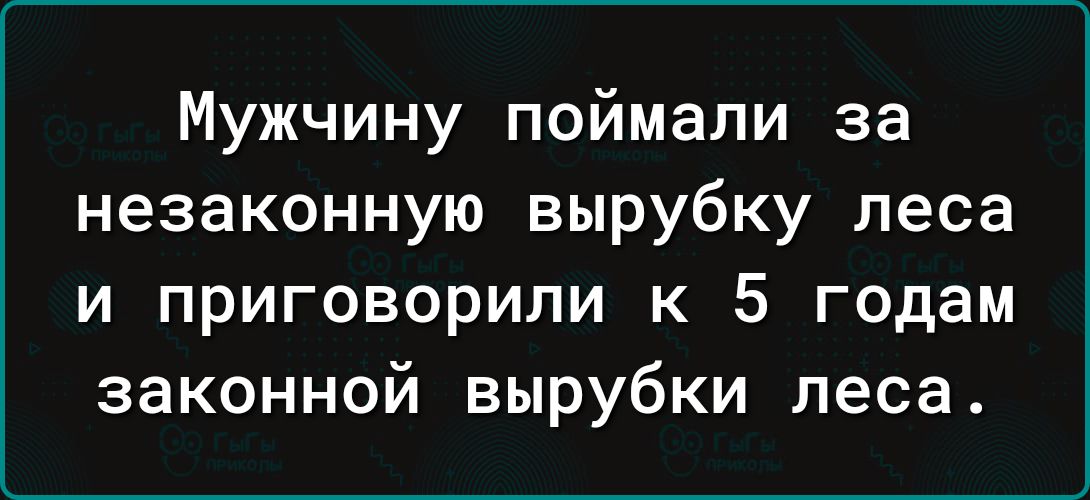 Мужчину поймали за незаконную вырубку леса и приговорили к 5 годам законной вырубки леса