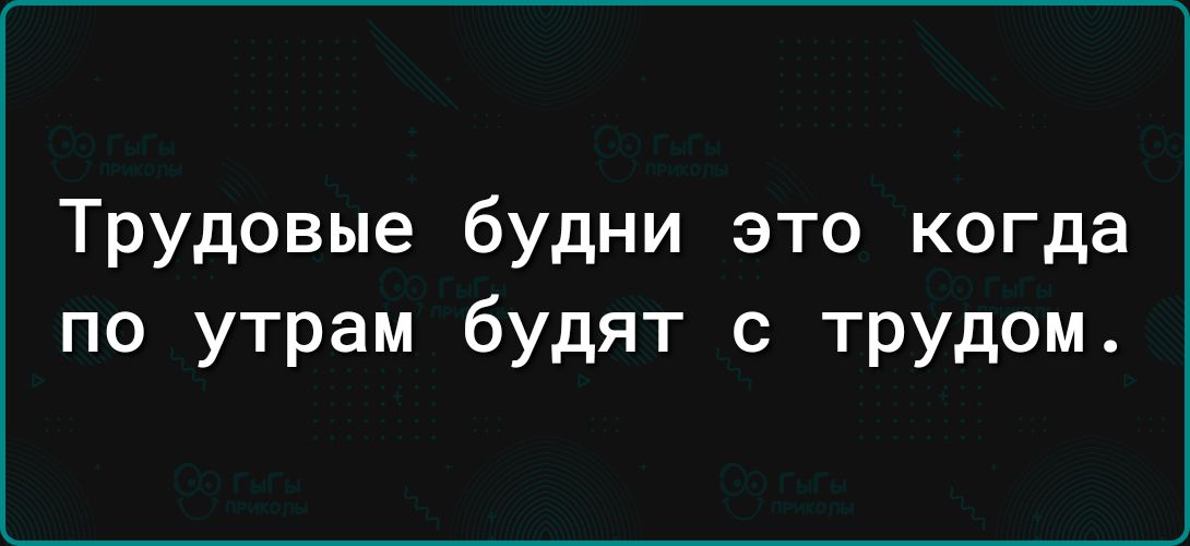 Трудовые будни это когда по утрам будят с трудом