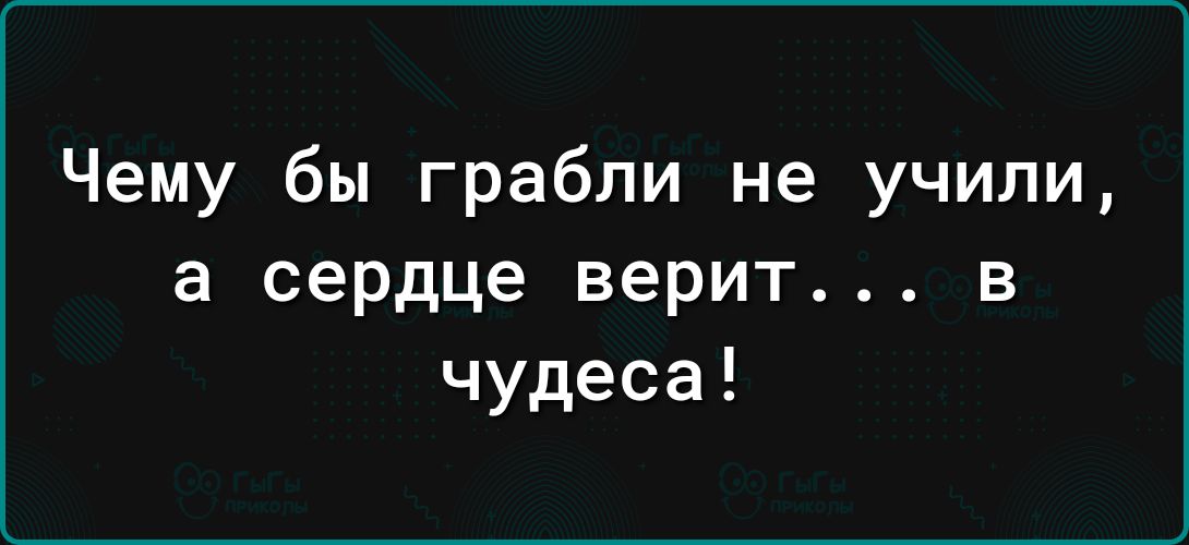 Чему бы грабли не учили а сердце верит в чудеса