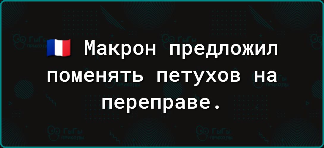 Макрон предложил ПОМЕНЯТЬ петухов НЗ переправе