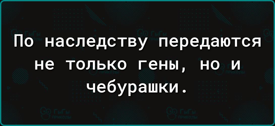 По наследству передаются не только гены но и чебурашки