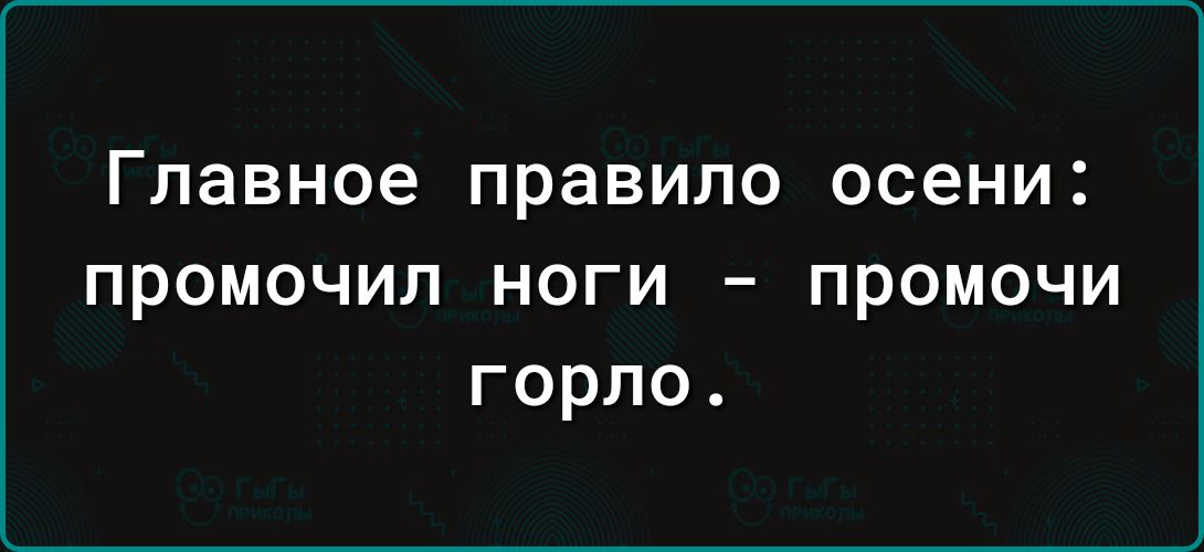 Главное правило осени промочил ноги промочи горло