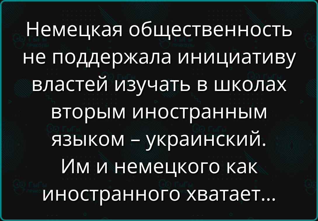 Немецкая общественность не поддержала инициативу властей изучать в школах вторым иностранным языком – украинский. Им и немецкого как иностранного хватает...