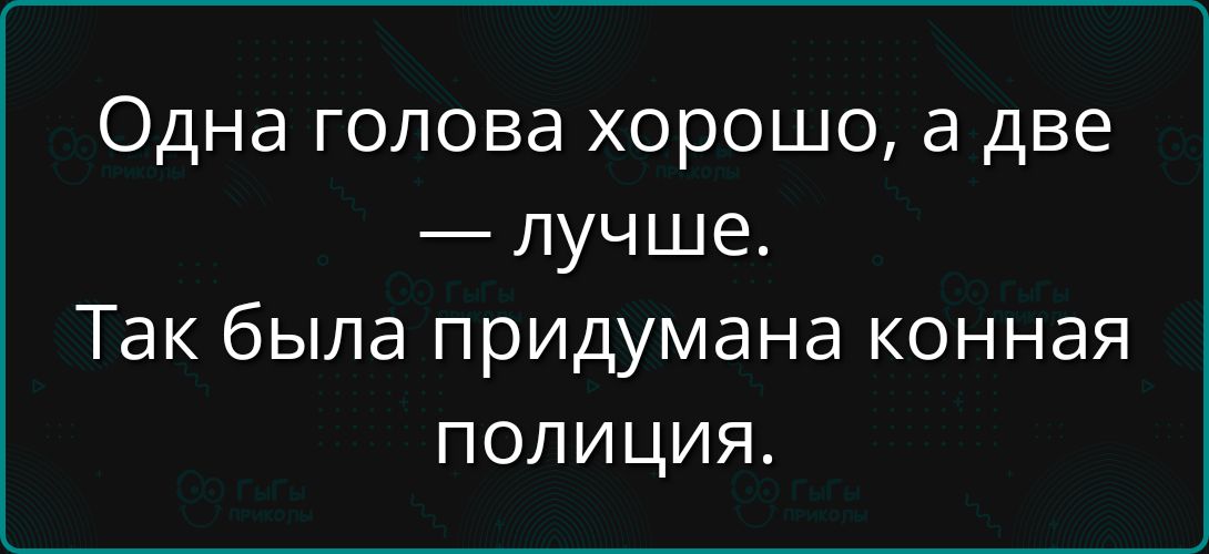 Одна голова хорошо, а две — лучше. Так была придумана конная полиция.