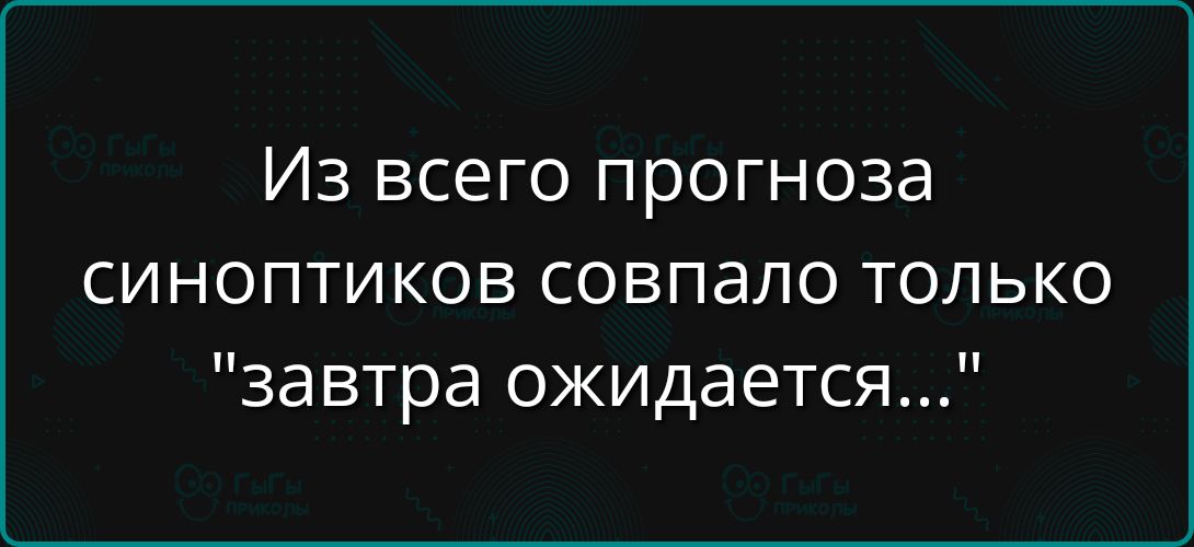 Из всего прогноза синоптиков совпало только 