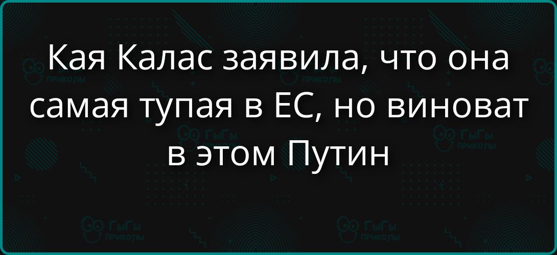 Кая Калас заявила, что она самая тупая в ЕС, но виноват в этом Путин