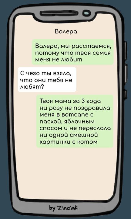 ВсАеро Всхера мы расстанемся потому что твоя СЕМЬЯ меня не Аюбит С чего ты взядо что они тебя не Аюбят Твоя момо за 3 2090 ни разу не поз9ровиАо меня в вотсопе Пасхой ябдочным спосом и не пересммо ни овной смешной картинки с котом