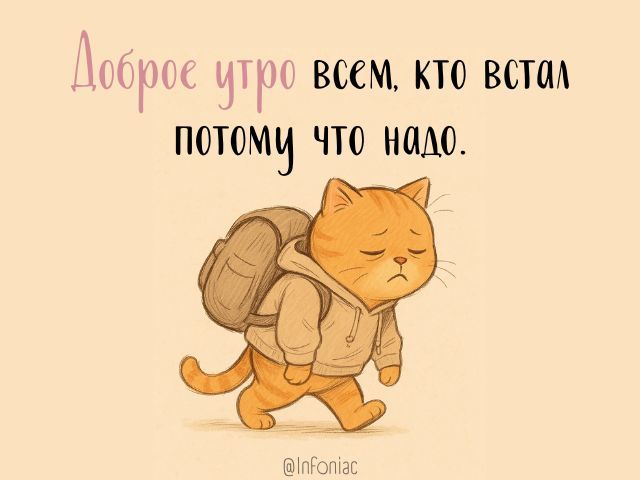 Доброе утро всем, кто встал потому что надо.