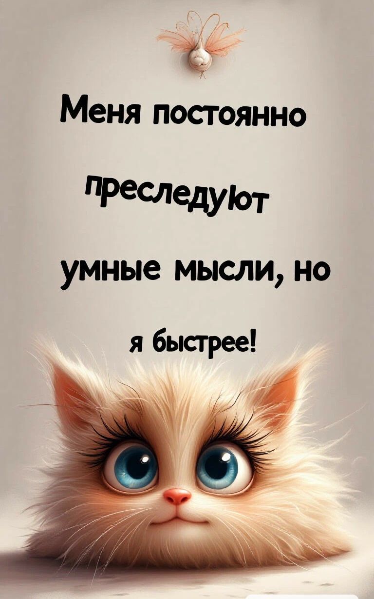 Меня постоянно преследуют умные мысли, но я быстрее!