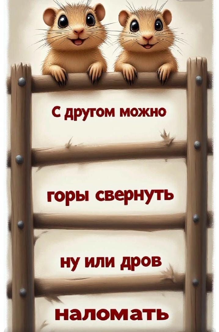 С другом можно горы свернуть ну или дров наломать