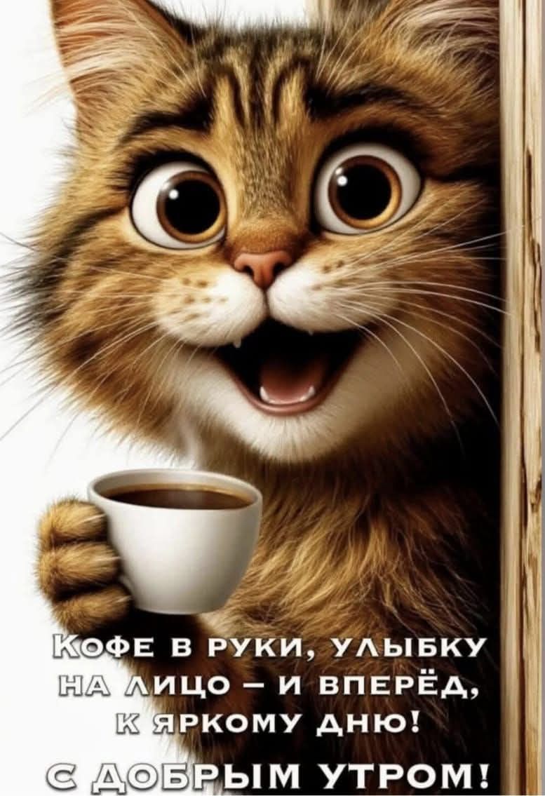 КОФЕ В РУКИ, УЛЫБКУ НА ЛИЦО – И ВПЕРЕД, К ЯРКОМУ ДНЮ! С ДОБРЫМ УТРОМ!