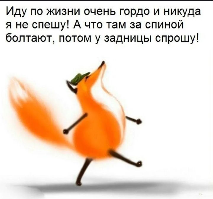 Иду по жизни очень гордо и никуда я не спешу! А что там за спиной болтают, потом у задницы спрошу!