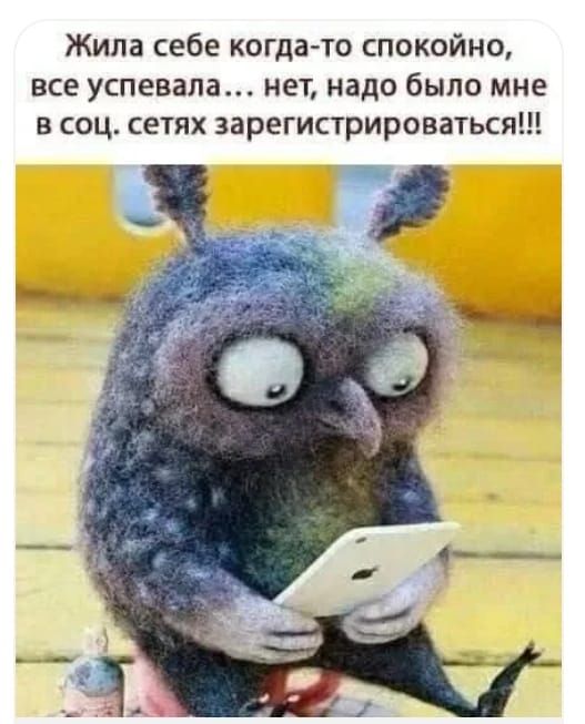 Жила себе когда-то спокойно, все успевала... нет, надо было мне в соц. сетях зарегистриоваться!!!