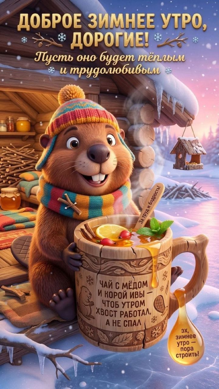 Доброе зимнее утро, дорогие! Пусть оно будет тёплым и трудолюбивым