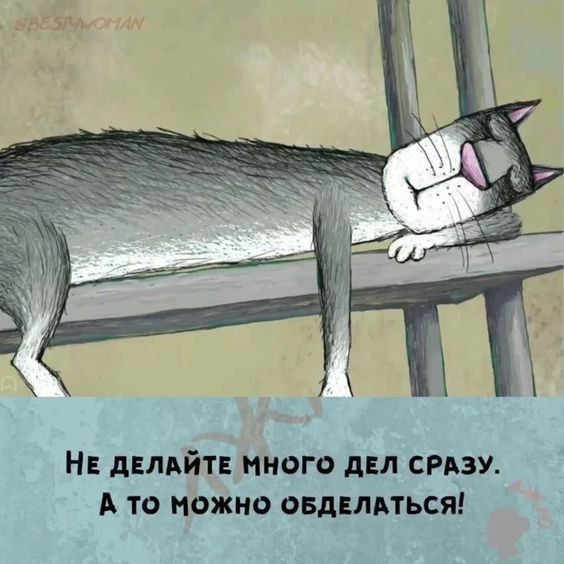 Не делайте много дел сразу. А то можно обделаться!