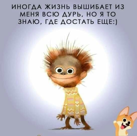 ИНГОДА ЖИЗНЬ ВЫШИБАЕТ ИЗ МЕНЯ ВСЮ ДУРЬ, НО Я ТО ЗНАЮ, ГДЕ ДОСТАТЬ ЕЩЕ:)