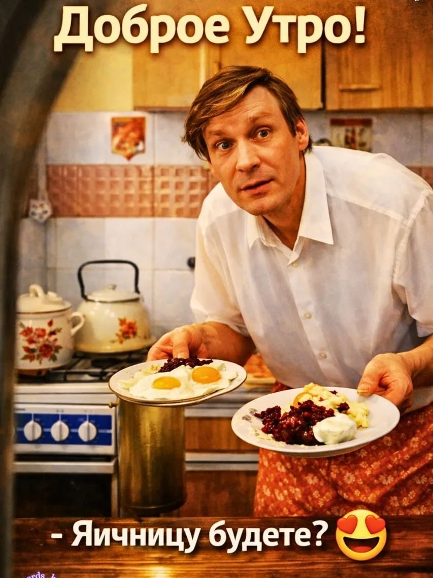 Доброе Утро!\n- Яичницу будете?