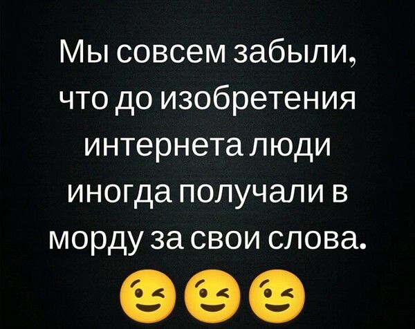 Мы совсем забыли что до изобретения интернеталюди иногда получали в морду за свои слова