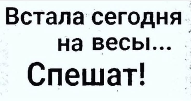 Встала сегодня на весы... Спешат!
