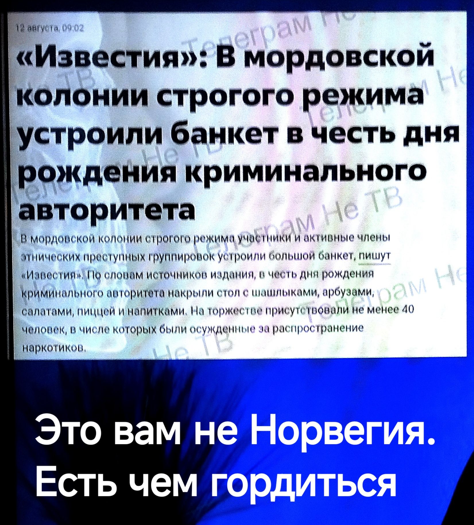 Известия В мордовской колонии строгого режима устроили банкет в честь дня рождения криминального авторитета