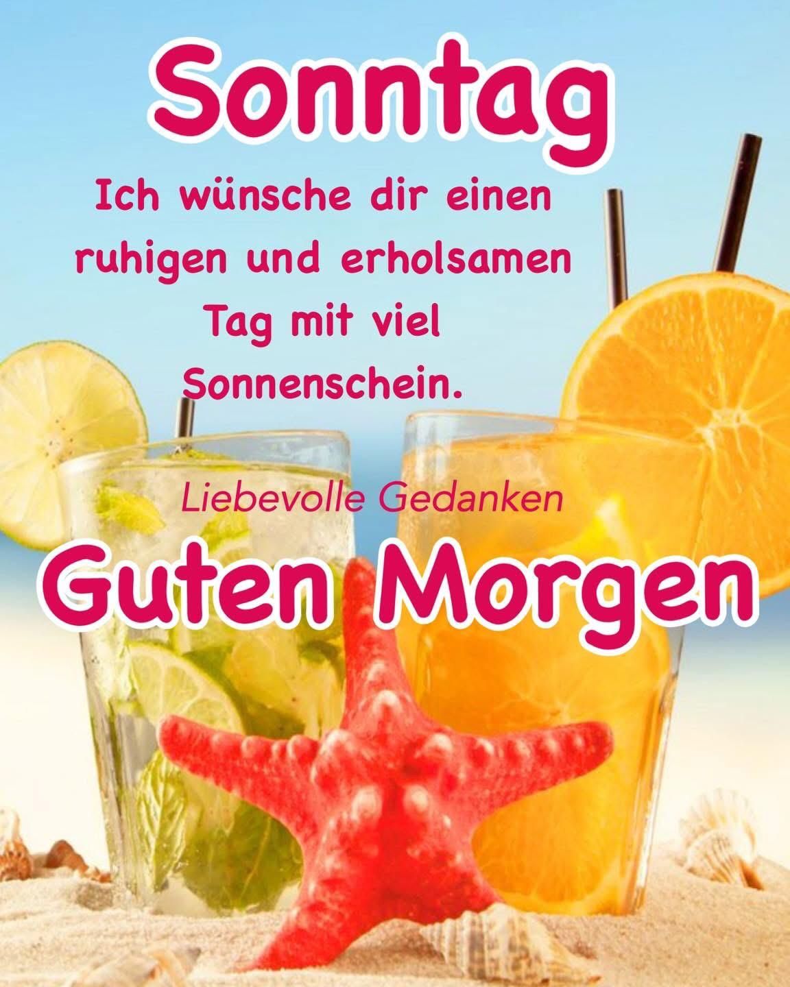 Sonntag
Ich wünsche dir einen ruhigen und erholsamen Tag mit viel Sonnenschein.
Liebvolle Gedanken
Guten Morgen
